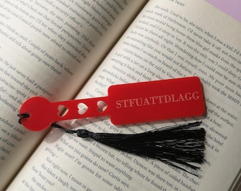 Marque-page Smut Flogger, Spanking Paddle, Marque-page en acrylique, Smut Dark Romance, NSFW épicé, Cadeau pervers pour les lecteurs, STFUATTDLAGG