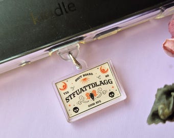 STFUATTDLAGG Kindle Charm, Phone Kobo Charm, Booktok Coquette, Bookish Gift for Readers, Cute Dust Plug, E Reader Accessories