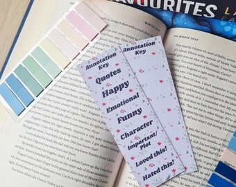 Floral Annotation Bookmark, Book Tracker, Reading Log, Bookstagram Booktok Merch, Tab Kit, Romantasy, Stationary, Bookish, Gifts for Readers