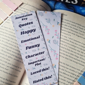 Floral Annotation Bookmark, Book Tracker, Reading Log, Bookstagram Booktok Merch, Tab Kit, Romantasy, Stationary, Bookish, Gifts for Readers