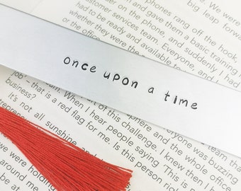 Once Upon A Time Metal Stamped Bookmark, Aluminium Silver Gift