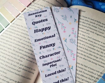 Floral Annotation Bookmark, Book Tracker, Reading Log, Bookstagram Booktok Merch, Tab Kit, Romantasy, Stationary, Bookish, Gifts for Readers