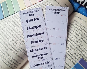 Floral Annotation Bookmark, Book Tracker, Reading Log, Bookstagram Booktok Merch, Tab Kit, Romantasy, Stationary, Bookish, Gifts for Readers