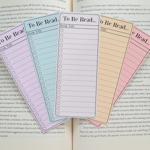 TBR To Be Read Pastel Bookmark, Pack of 5, Antique Library Card Book Club Gift, Book Lover Accessory, Reading Log