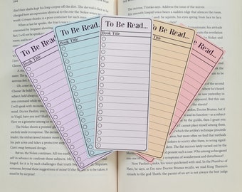 TBR To Be Read Pastel Bookmark, Pack of 5, Antique Library Card Book Club Gift, Book Lover Accessory, Reading Log