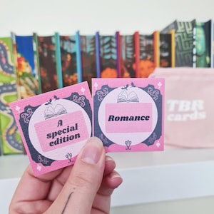 Jeu de cartes TBR, cadeau rat de bibliothèque livresque, cartes d'invite de suivi de livre, décoration d'étagère, pot TBR