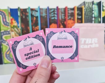 TBR Kartenspiel, Bücherwurm Geschenk, Book Tracker Prompt Karten, Bücherregal Dekor, TBR Glas