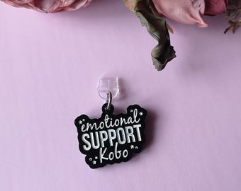 Emotional Support Kobo Charm, Phone Charm, Booktok Coquette, Bookish Gift for Readers, Cute Dust Plug, E Reader Accessories, Dark Academia