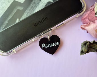 Princess Dark Romance Kindle Charm, Phone Kobo, Booktok Coquette, Bookish Gift for Readers, Cute Dust Plug, E Reader Accessories
