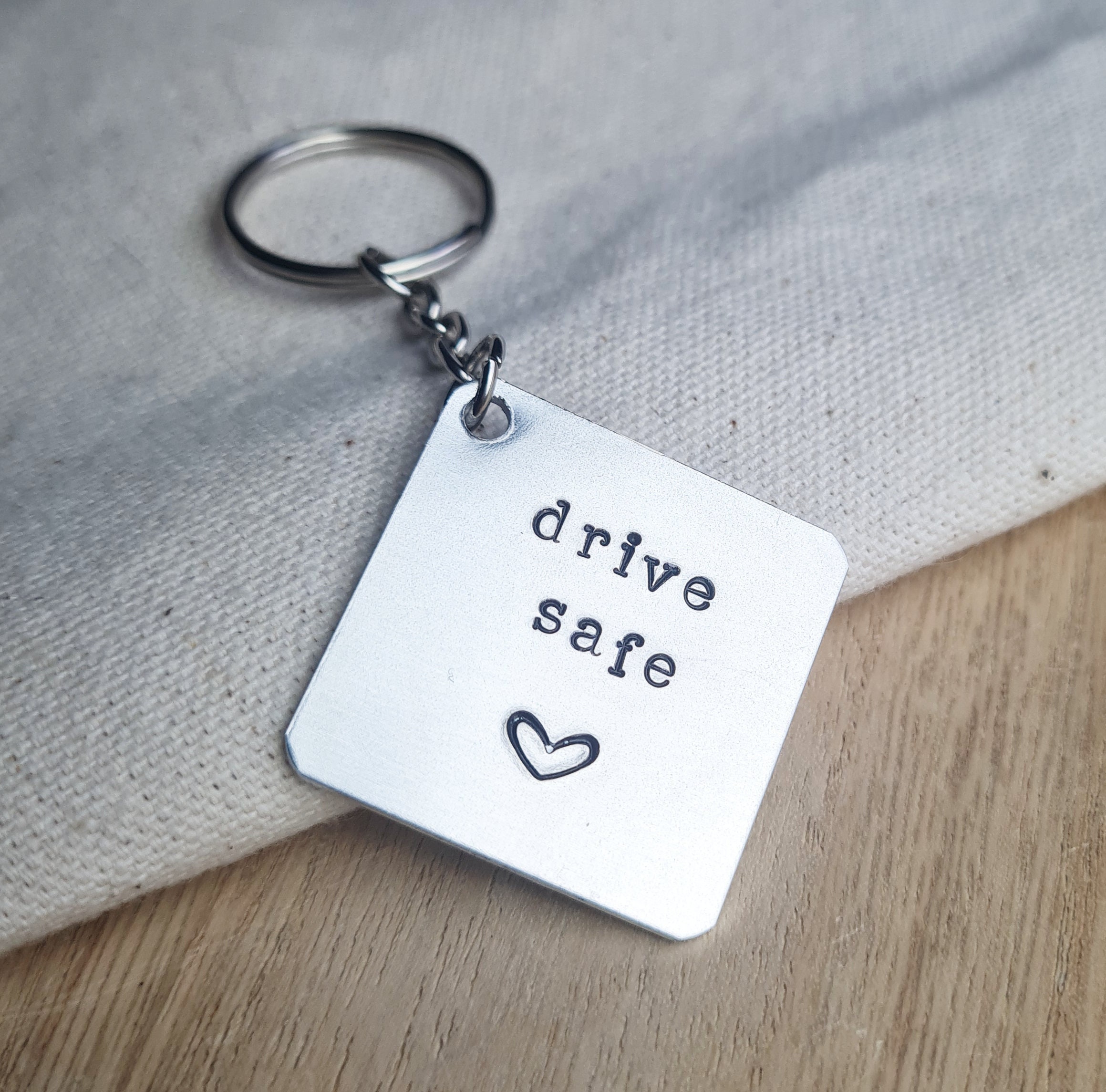 Drive Safe Keyring New Driver Keychain Gift for Him Husband Boyfriend Aluminium Metal