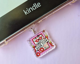 Smutty Book Club Kindle Charm, Phone Kobo Charm, Booktok Coquette, Bookish Gift for Readers, Cute Dust Plug, E Reader Accessories