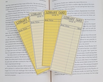 Leseliste 4er Pack Lesezeichen, antike Bibliothekskarte Buchclub Geschenk, Accessoire für Buchliebhaber, Leselogbuch