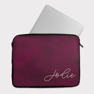 Personalised Burgundy Girly Laptop Sleeve, Laptop Case Bag, Macbook Air Case, Personalised iPad, Laptop Bag Women, Custom Cover