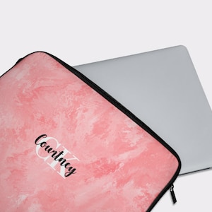 Dark Pink Girly Laptop Sleeve, Laptop Case Bag, Macbook Air Case, Personalised iPad, Laptop Bag Women, Custom Cover