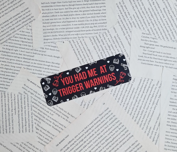 Trigger Warning Dark Romance Bookmark, Cute Romance Reader Bookmark, Bookish Literary Gift, Aesthetic Halloween Spicy Smut, Bookstagram