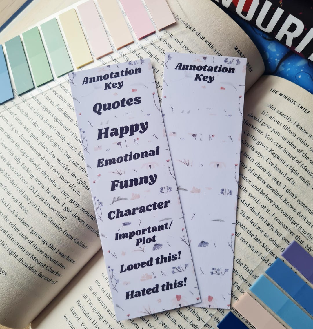 Floral Annotation Bookmark, Book Tracker, Reading Log, Bookstagram ...