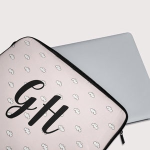 Pink Personalised Clouds Girly Laptop Sleeve, Laptop Case Bag, Macbook Air Case, Personalised iPad, Laptop Bag Women, Custom Cover