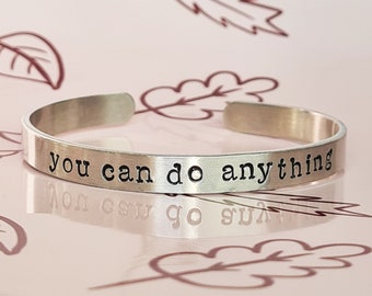 You Can Do Anything Bracelet, Positive Thinking Affirmation Jewellery, Quote Mantra Adjustable Bracelet
