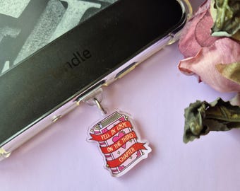 Fell In Love On The Third Chapter Kindle Charm, Phone Kobo, Booktok Coquette, Bookish Gift for Readers, Cute Dust Plug, E Reader Accessories