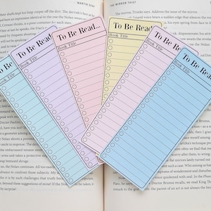 TBR To Be Read Pastel Bookmark, Pack of 6, Antique Library Card Book Club Gift, Book Lover Accessory, Reading Log