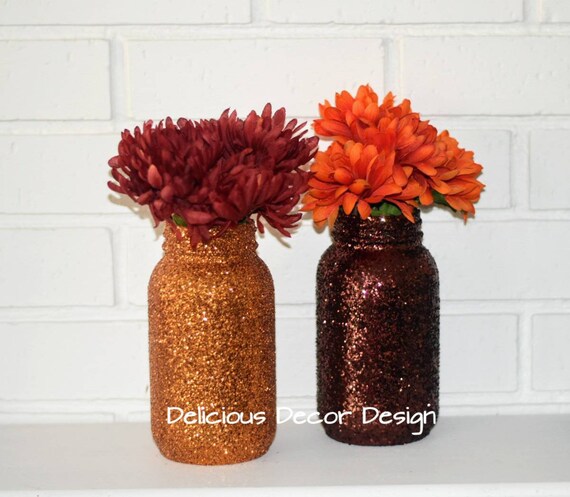 Fall Mason Jars Fall Centerpieces Fall Wedding Decorfall Etsy