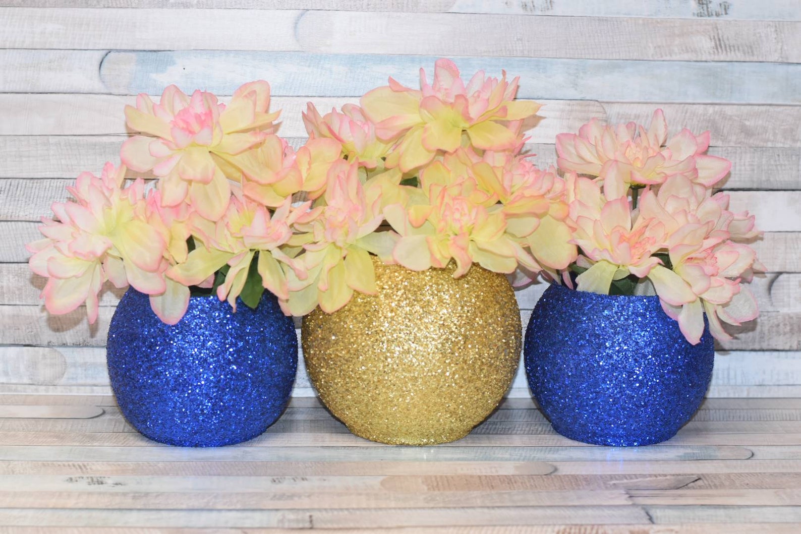 3 Navy Blue VasesWedding CenterpiecesEngagement Party Etsy