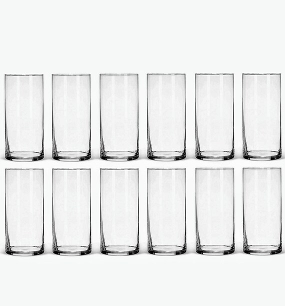 12 Clear Glass Cylinder Vaseswedding Centerpiecespillar Etsy