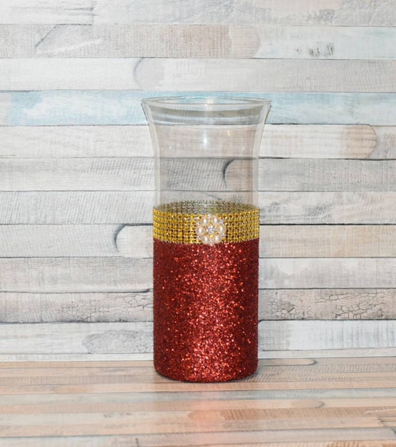 3 Red Vases Wedding Centerpieces Bridal Shower Etsy