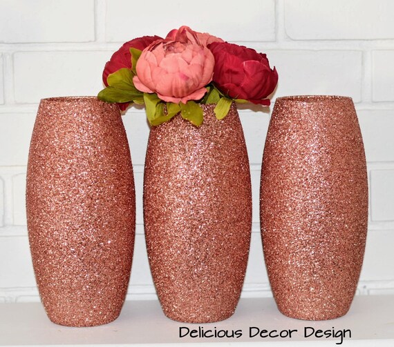 Rose Gold Vasesrose Gold Decorationswedding Etsy
