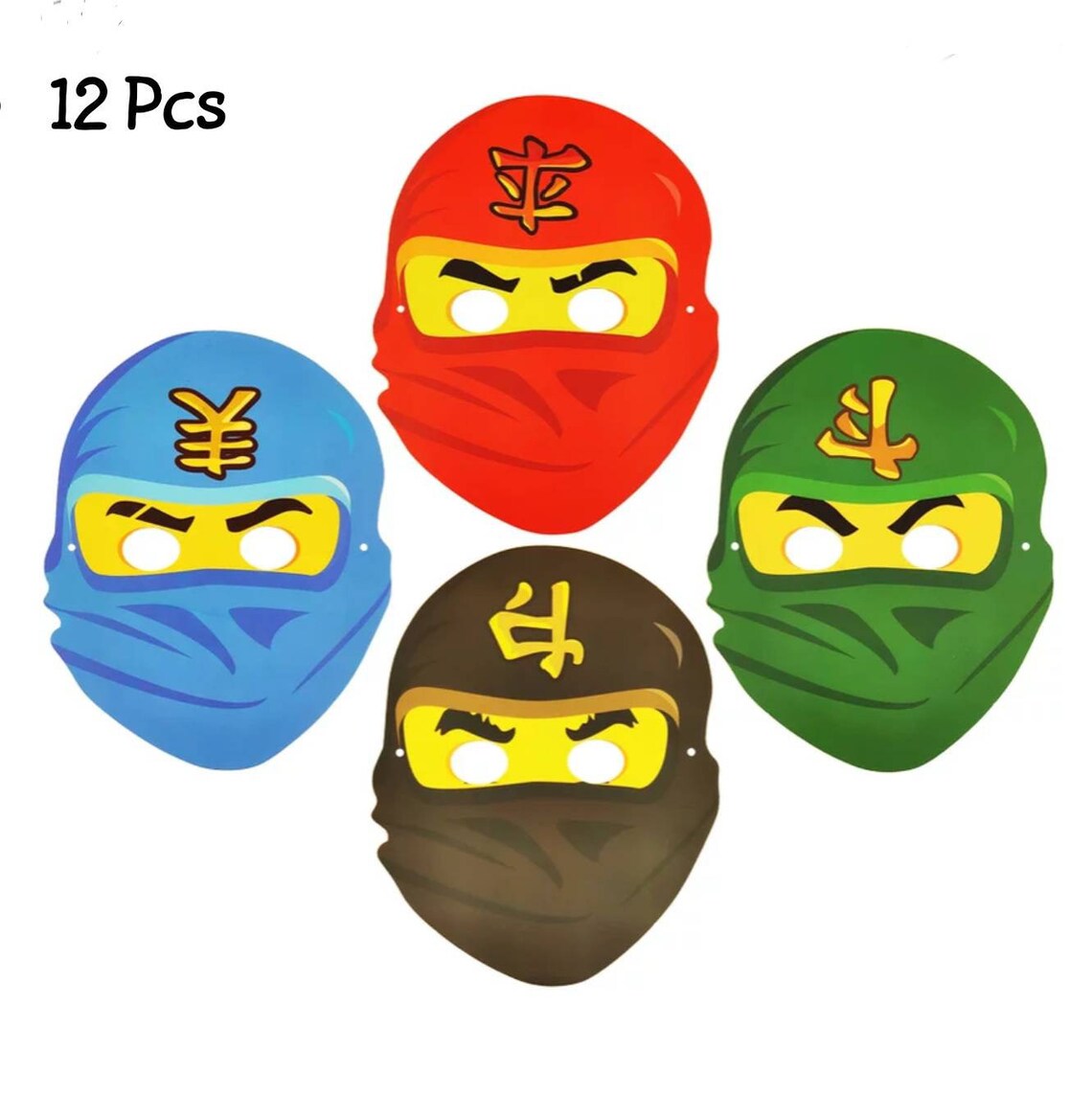 12 Ninjago Paper Masks Ninjago Birthday Decorations Ninjago | Etsy