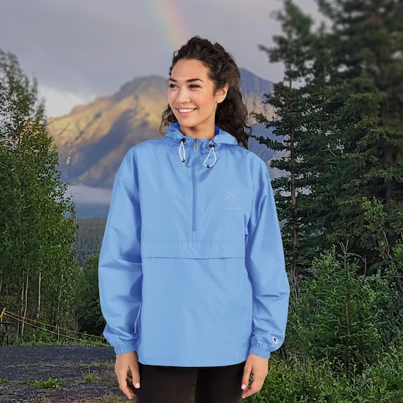 Giacca a vento da donna, antivento e antipioggia, con ricamo