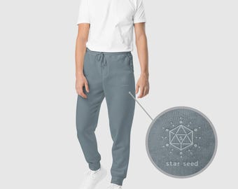 Mens Modern Joggers, Comfy Sweatpants, Warm and Cozy Lounge Set, Blue, PJs, Warm Sweatpants, Sacred Geometry, Washed Out, Vintage
