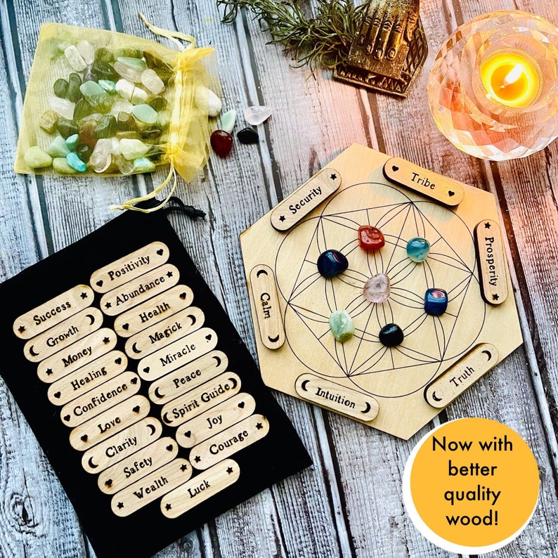 Manifestation Kit Crystal Grid Tokens for Meditation Etsy