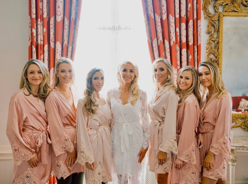 Satin & Lace Bridesmaids Robe Etsy