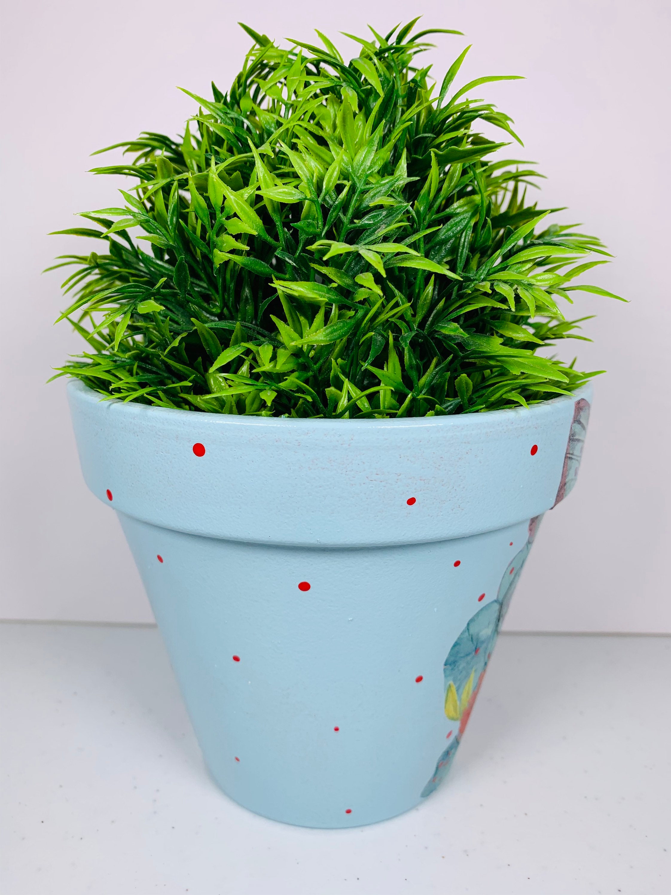 Decoupaged Terracotta Plant Pot Summer Meadow With Etsy