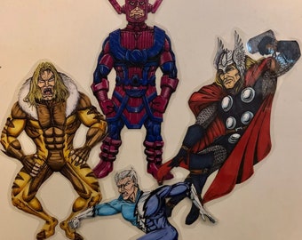 Super Hero Magnet Set: Galactus, Sabretooth, Thor, Quicksilver