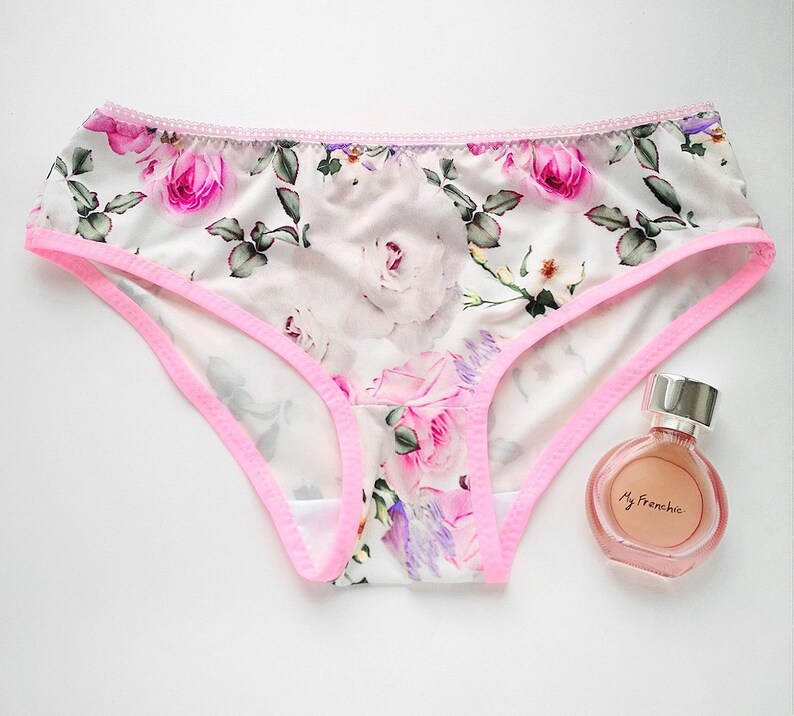 Flower panties from silky viscose Boudoir Romantic lingerie Etsy