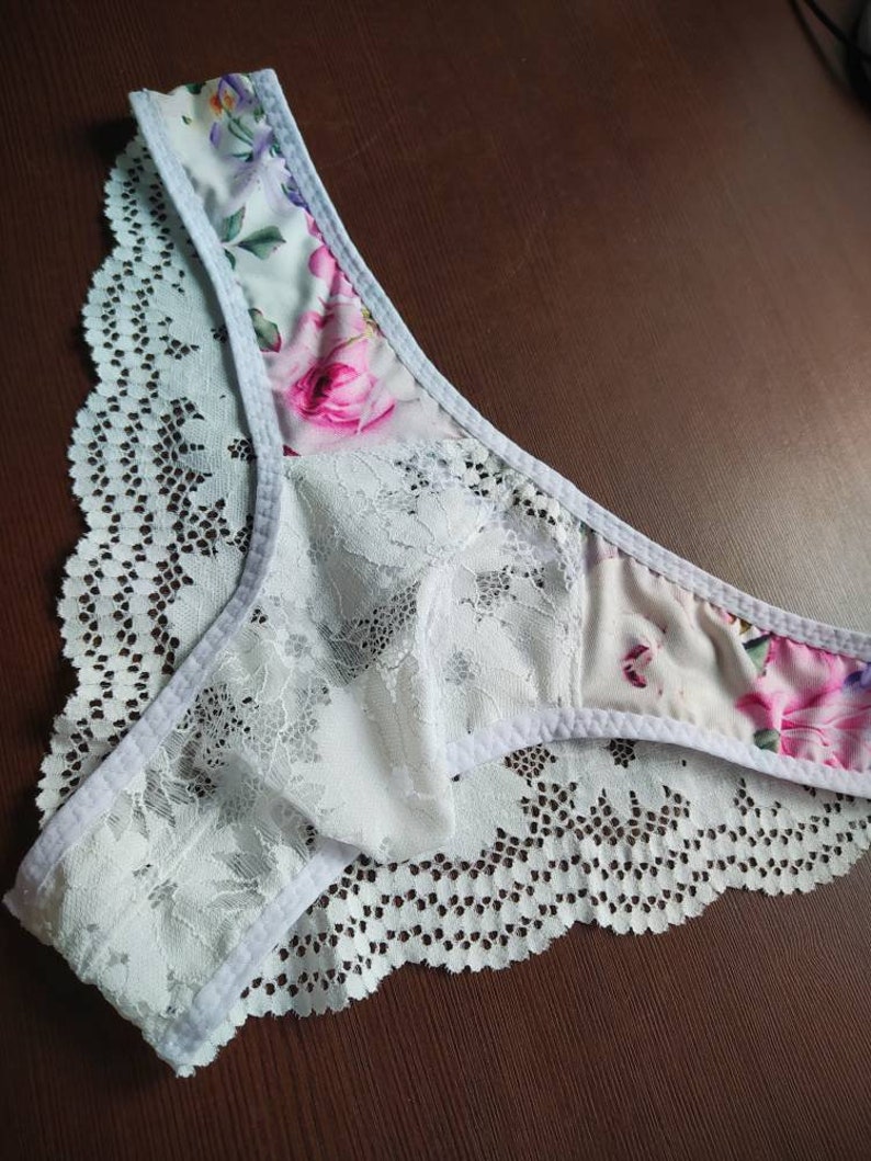 Silk viscose men's panties with roses and peonies Sissy Etsy