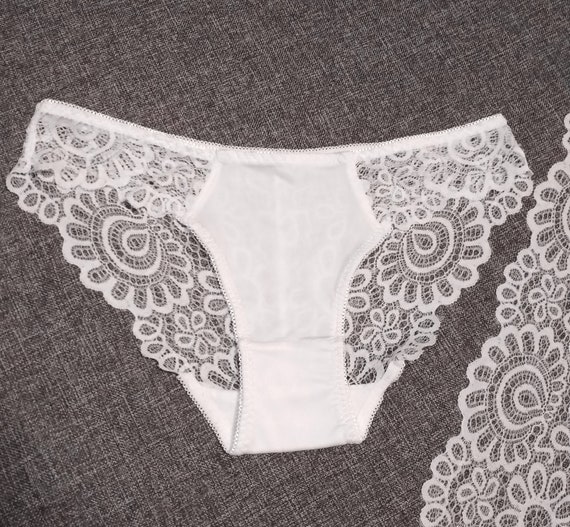 White lace bridal panties French lace panties handmade Lace | Etsy