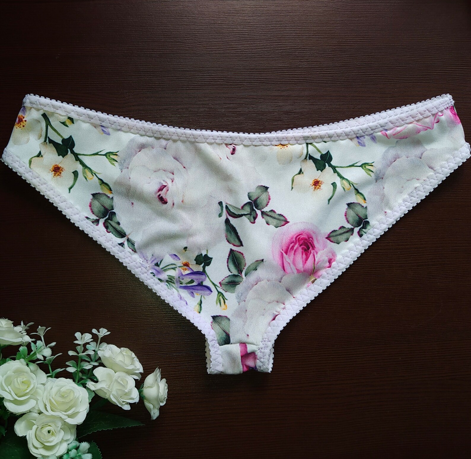 Men's Cotton Viscose Panties with Peonies and Roses Sissy Etsy