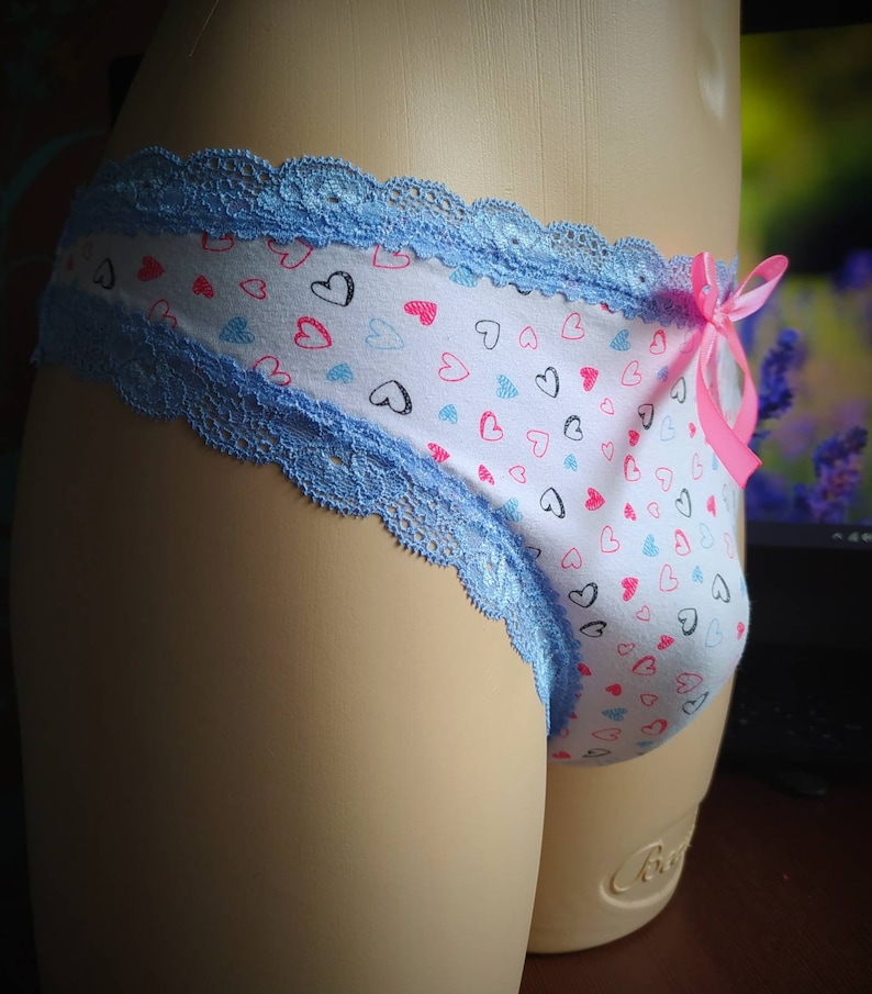 Sissy panties. Cotton girly panties. White micro bikinis. Etsy