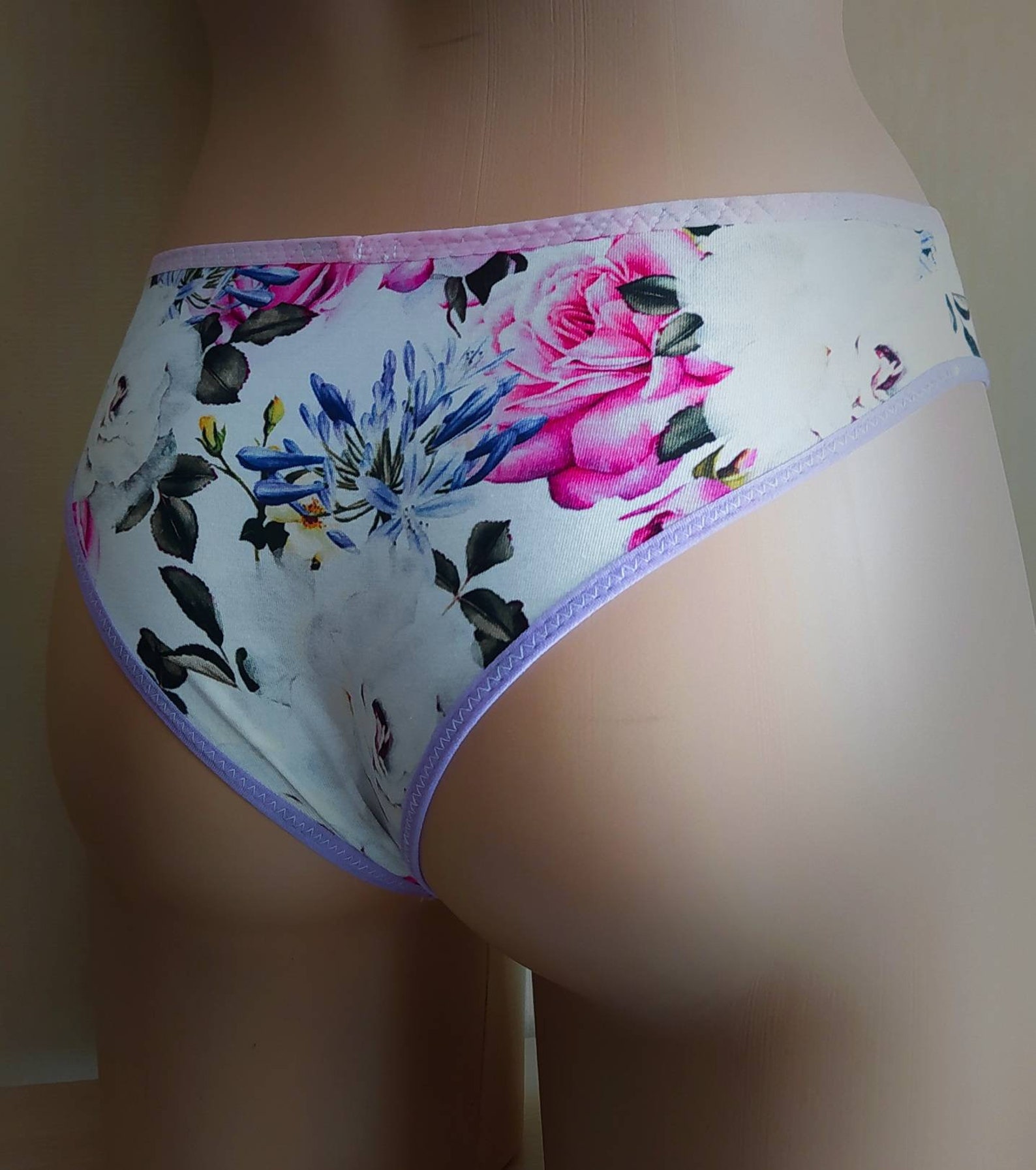Men's Cotton Viscose Panties with Peonies and Roses Sissy Etsy