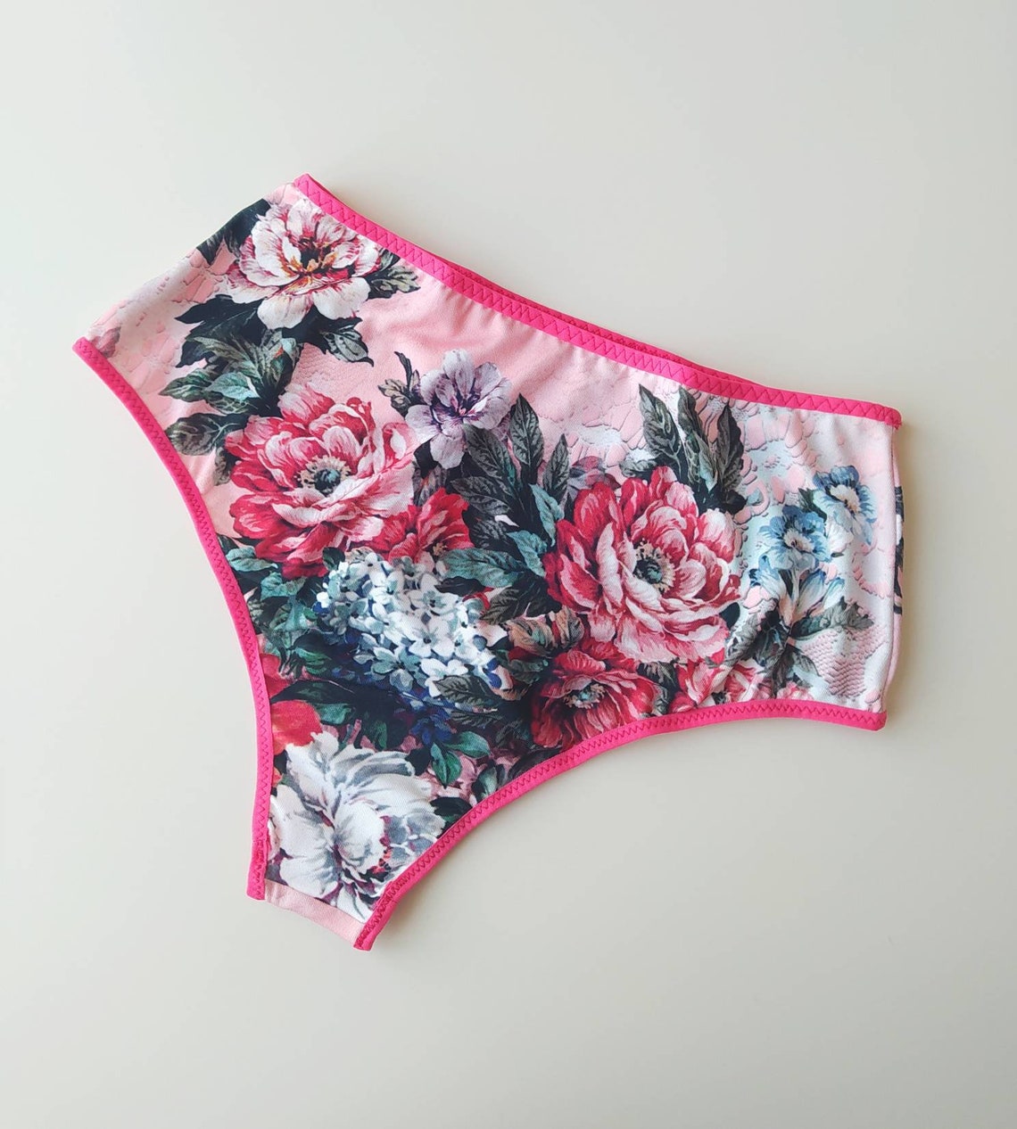 Floral Women's Underwear Silky Viscose Red Panties for Etsy