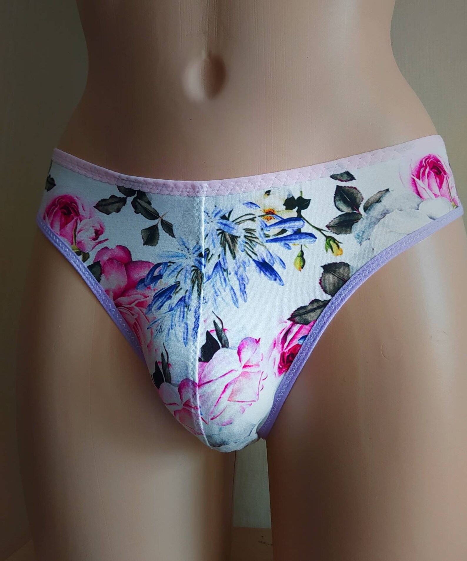 Men's Cotton Viscose Panties with Peonies and Roses Sissy Etsy