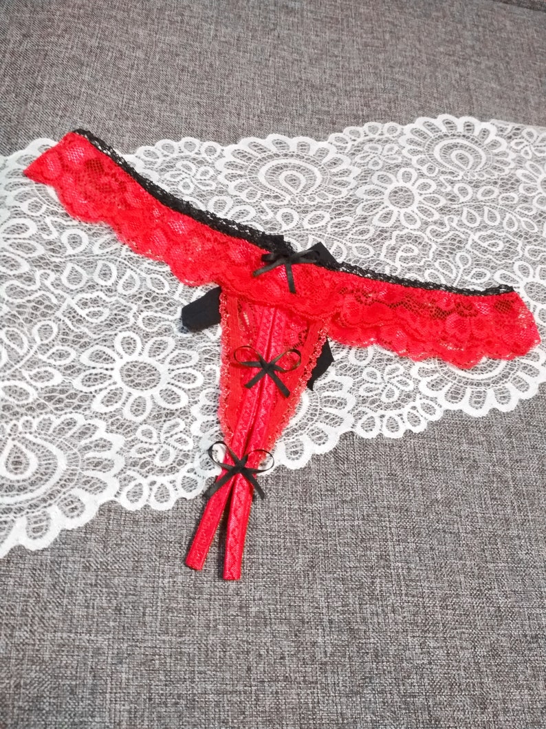 Crotchless Lingerie Erotic Lingerie Red Crotchless Panties | Etsy