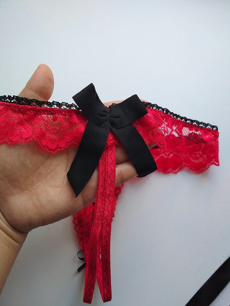 Crotchless Lingerie Erotic Lingerie Red Crotchless Panties | Etsy