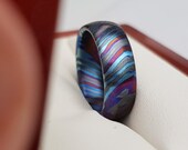 Titanium Zirconium Damascus Ring - Hades by Wizgol