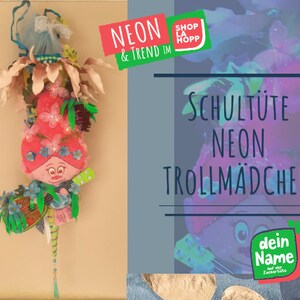Sac d’école en tissu pour filles fait à la main effet de lumière noire néon également pour les garçons