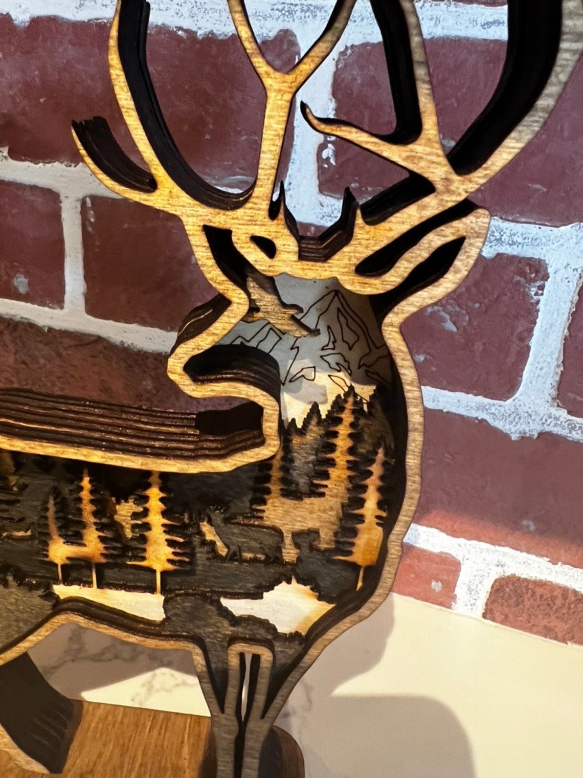 Multilayered Elk Deer Hunting Home Decor Hunters Gift Idea Etsy