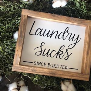 Laundry sucks, farmhouse decor, wall decor, laundry signs, laundry humor, boho farmhouse, laundry room decor